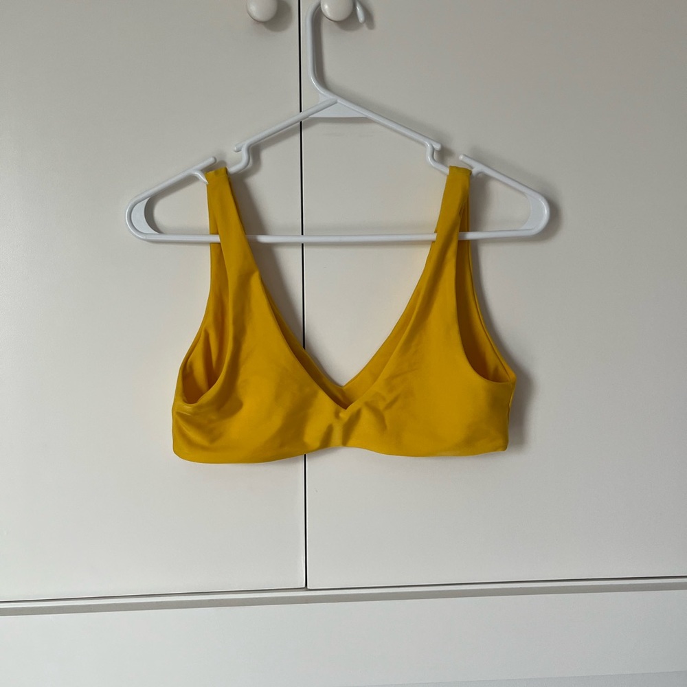 Yellow V-Neck Swim Top